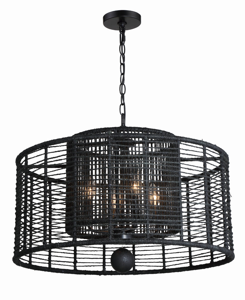 Jayna 4 Light Matte Black Chandelier Chandelier Crystorama