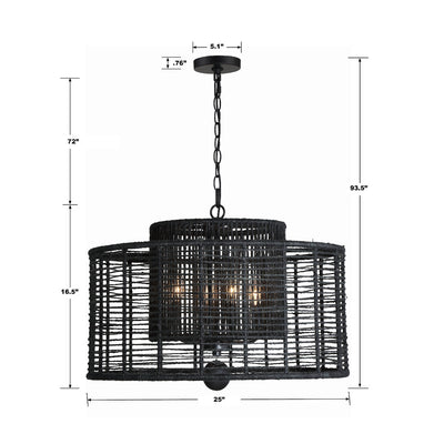 Jayna 4 Light Matte Black Chandelier Chandelier Crystorama