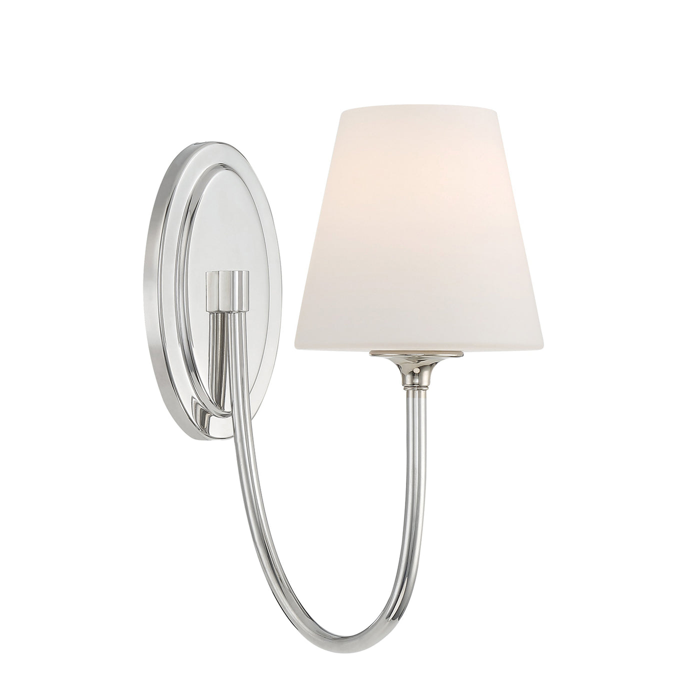 Juno 1 Light Polished Nickel Sconce Wall Sconce Crystorama