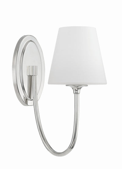 Juno 1 Light Polished Nickel Sconce Wall Sconce Crystorama