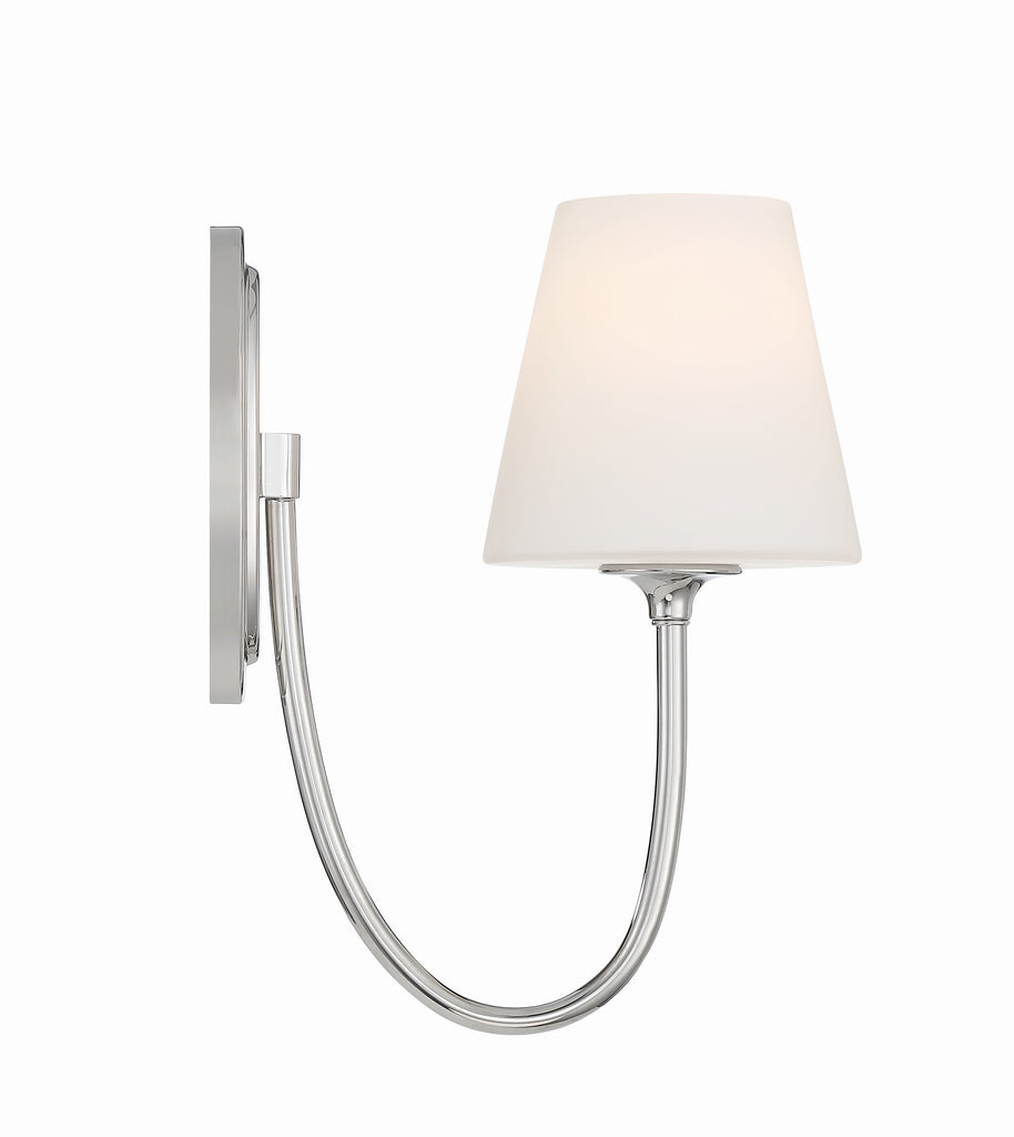 Juno 1 Light Polished Nickel Sconce Wall Sconce Crystorama