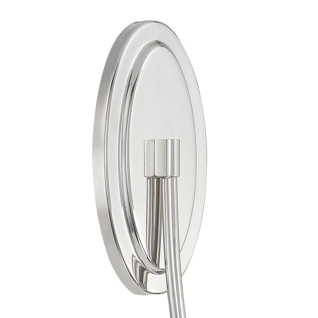 Juno 1 Light Polished Nickel Sconce Wall Sconce Crystorama