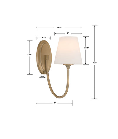 Juno 1 Light Vibrant Gold Sconce Wall Sconce Crystorama