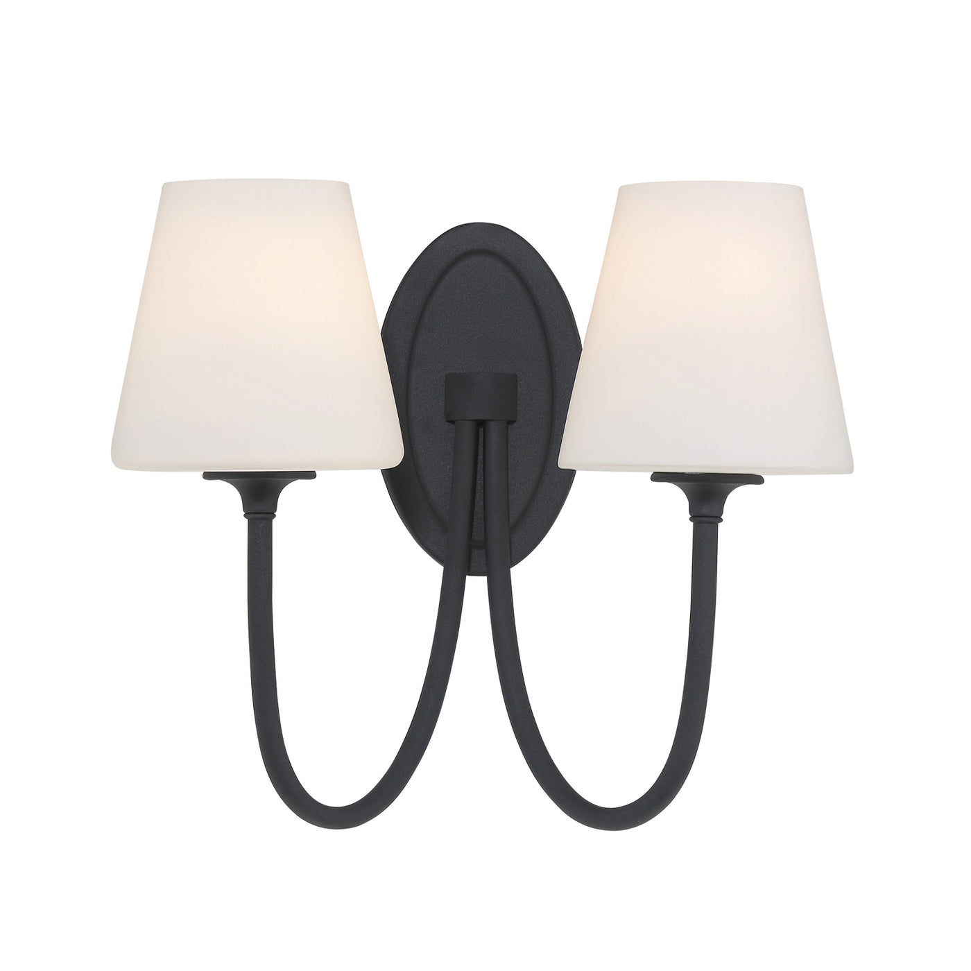 Juno 2 Light Black Forged Sconce Wall Sconce Crystorama