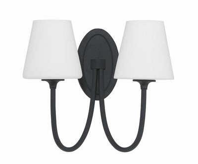 Juno 2 Light Black Forged Sconce Wall Sconce Crystorama