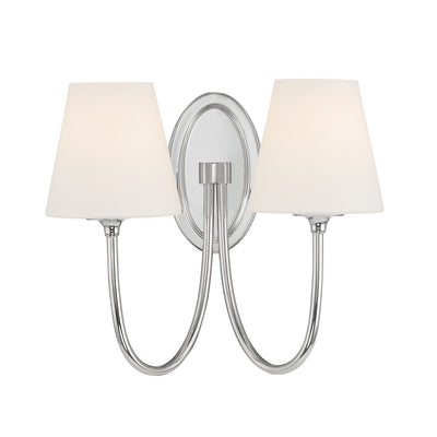 Juno 2 Light Polished Nickel Sconce Wall Sconce Crystorama