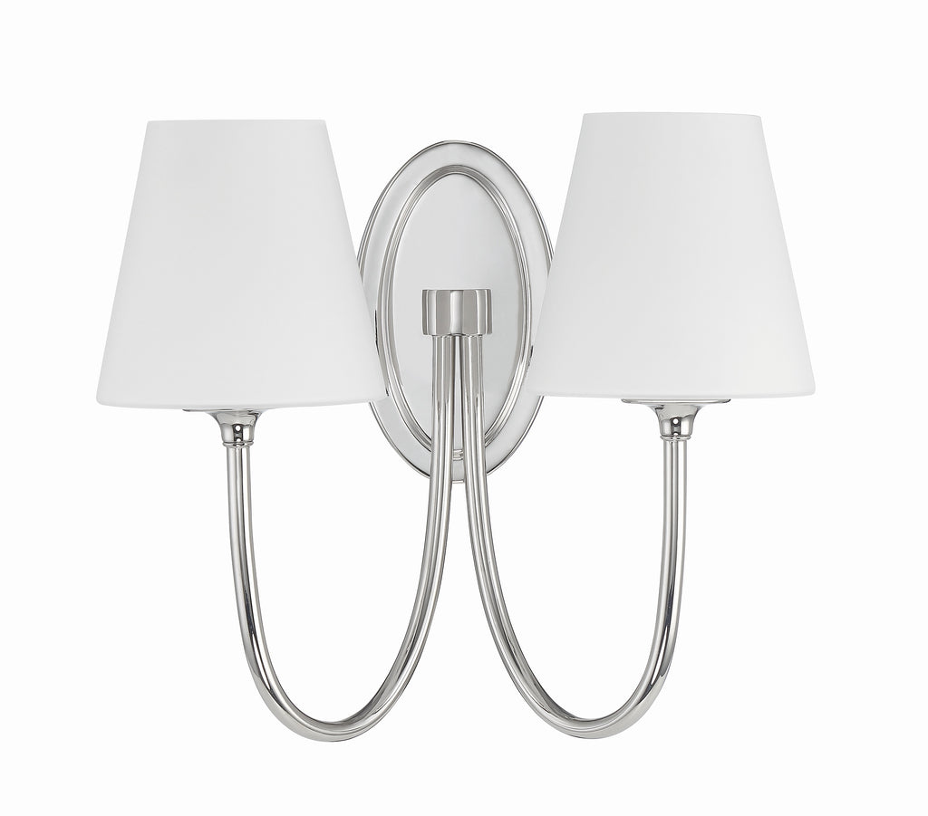 Juno 2 Light Polished Nickel Sconce Wall Sconce Crystorama