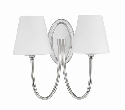 Juno 2 Light Polished Nickel Sconce Wall Sconce Crystorama