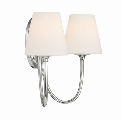 Juno 2 Light Polished Nickel Sconce Wall Sconce Crystorama