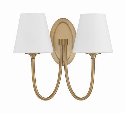 Juno 2 Light Vibrant Gold Sconce Wall Sconce Crystorama