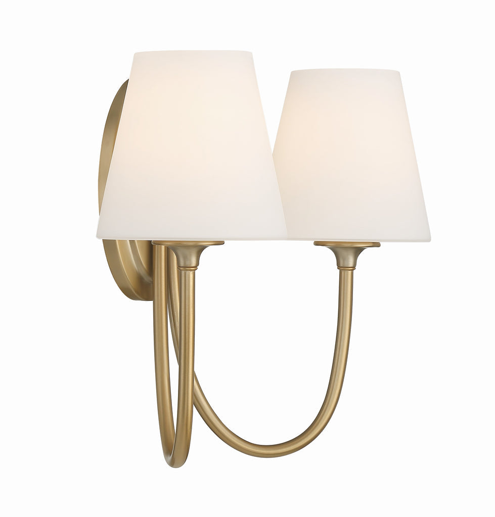 Juno 2 Light Vibrant Gold Sconce Wall Sconce Crystorama