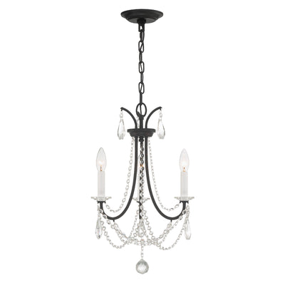 Karrington 3 Light Matte Black Mini Chandelier Chandelier Crystorama