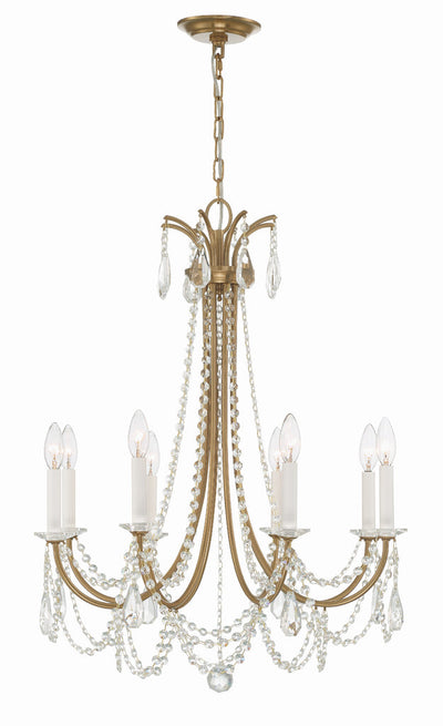 Karrington 8 Light Aged Brass Chandelier Chandelier Crystorama