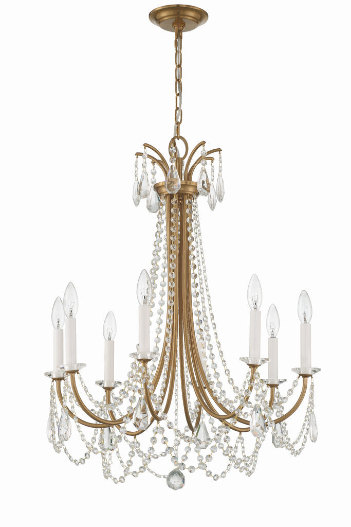 Karrington 8 Light Aged Brass Chandelier Chandelier Crystorama