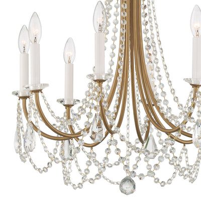 Karrington 8 Light Aged Brass Chandelier Chandelier Crystorama