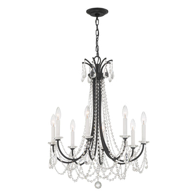 Karrington 8 Light Matte Black Chandelier Chandelier Crystorama