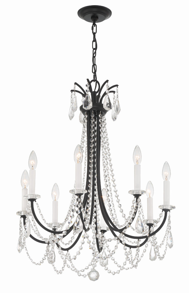 Karrington 8 Light Matte Black Chandelier Chandelier Crystorama