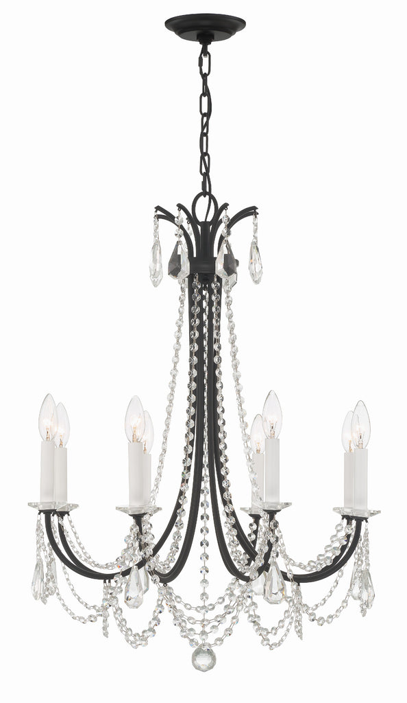 Karrington 8 Light Matte Black Chandelier Chandelier Crystorama