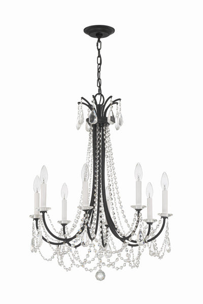 Karrington 8 Light Matte Black Chandelier Chandelier Crystorama