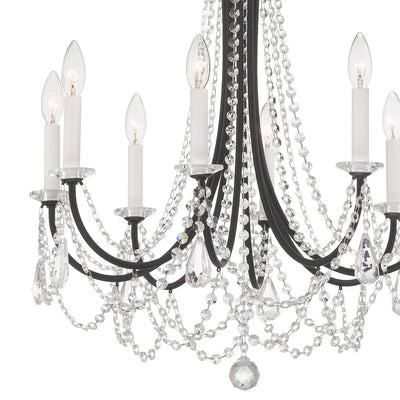 Karrington 8 Light Matte Black Chandelier Chandelier Crystorama