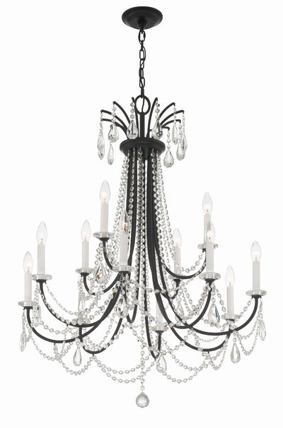 Karrington 12 Light Matte Black Chandelier Chandelier Crystorama