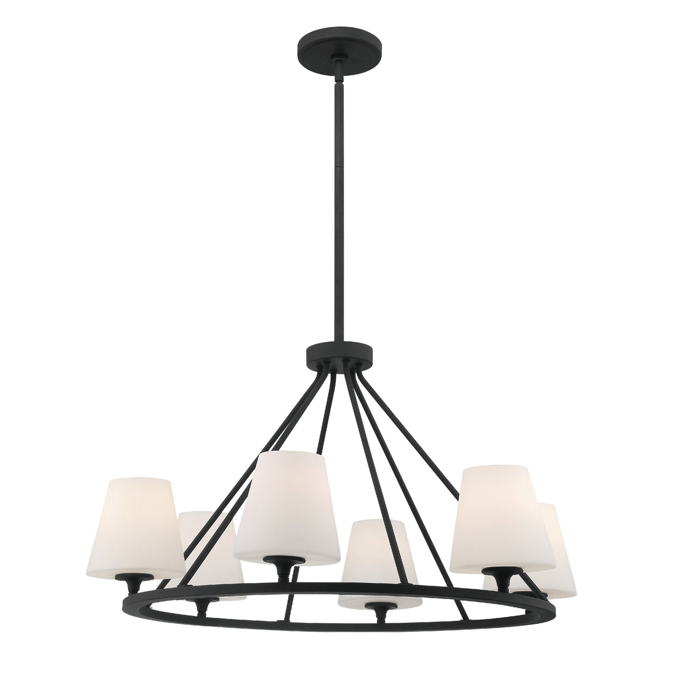 Keenan 6 Light Black Forged Chandelier Chandelier Crystorama