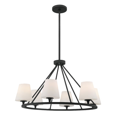 Keenan 6 Light Black Forged Chandelier Chandelier Crystorama