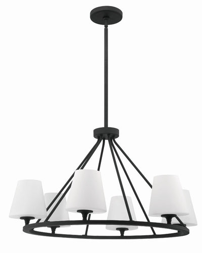 Keenan 6 Light Black Forged Chandelier Chandelier Crystorama