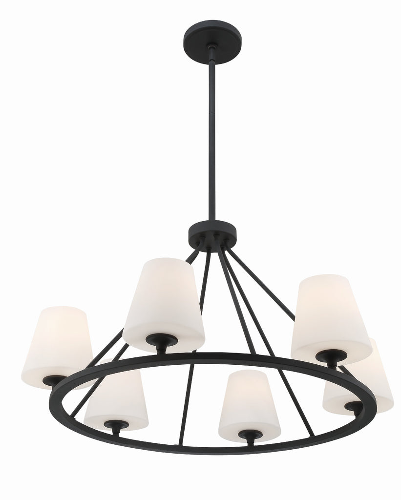 Keenan 6 Light Black Forged Chandelier Chandelier Crystorama