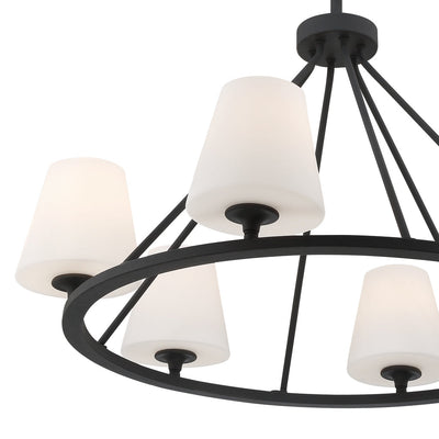 Keenan 6 Light Black Forged Chandelier Chandelier Crystorama