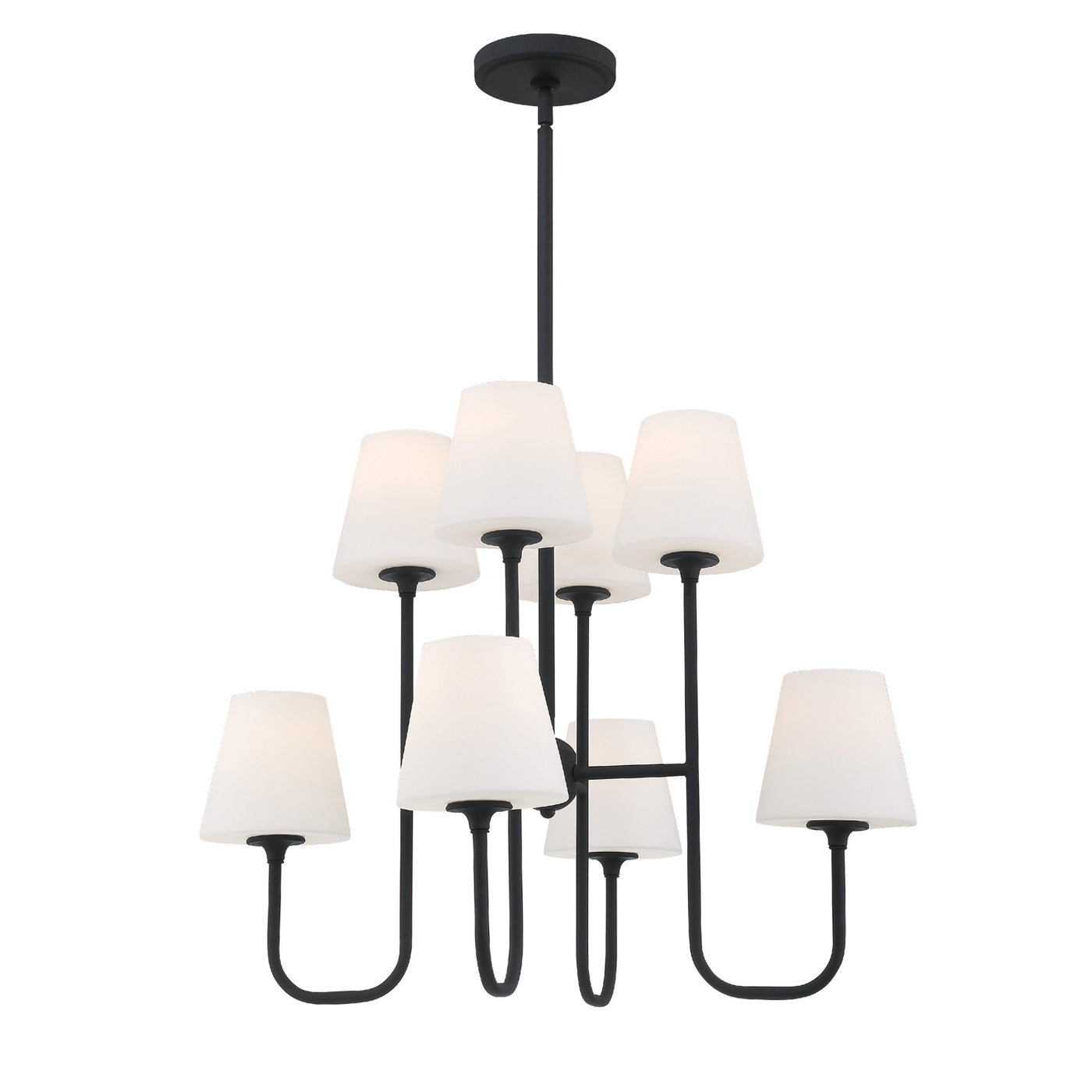 Keenan 8 Light Black Forged Chandelier Chandelier Crystorama