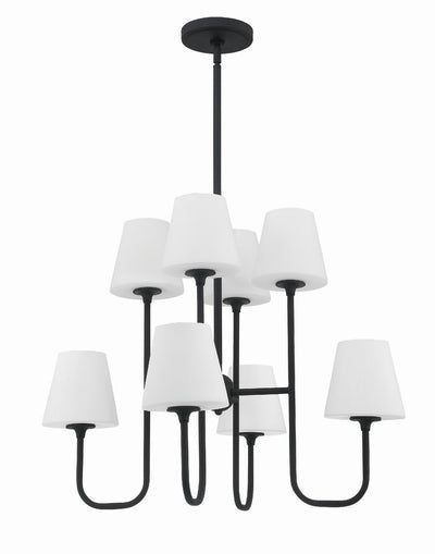 Keenan 8 Light Black Forged Chandelier Chandelier Crystorama