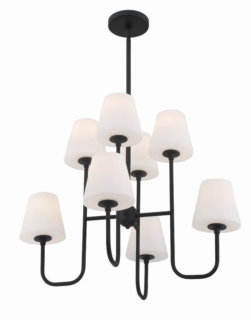 Keenan 8 Light Black Forged Chandelier Chandelier Crystorama