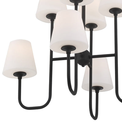 Keenan 8 Light Black Forged Chandelier Chandelier Crystorama