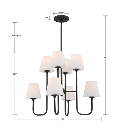 Keenan 8 Light Black Forged Chandelier Chandelier Crystorama