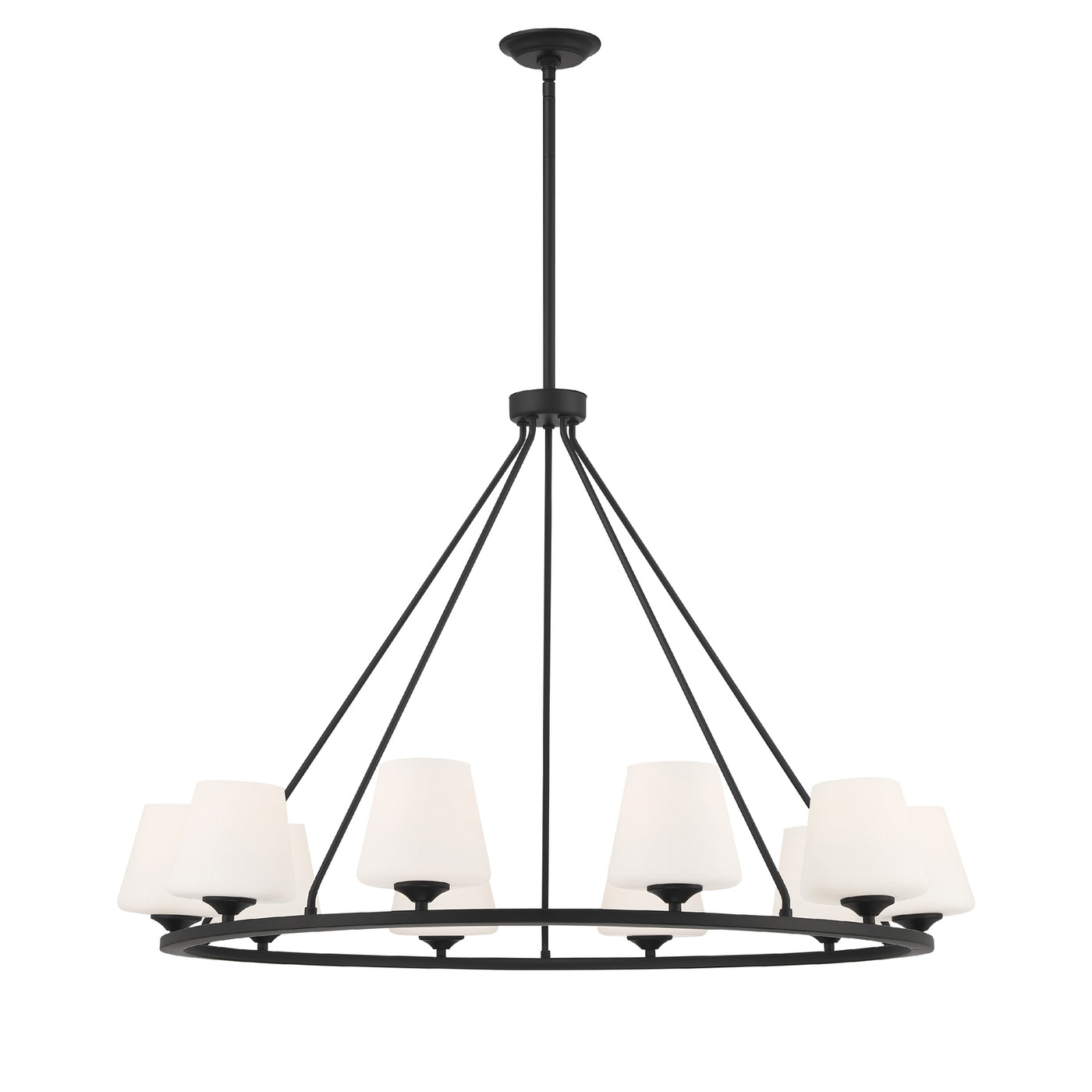 Keenan 10 Light Matte Black Chandelier Chandelier Crystorama