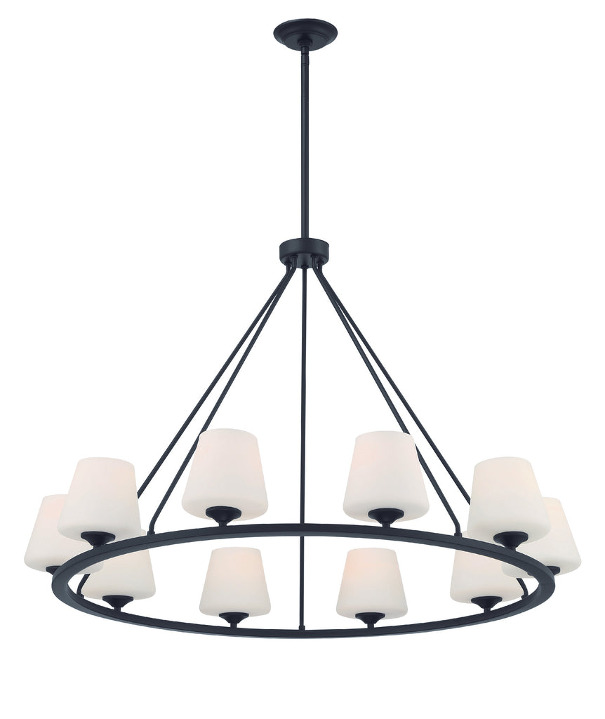 Keenan 10 Light Matte Black Chandelier Chandelier Crystorama