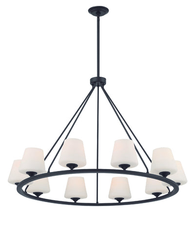 Keenan 10 Light Matte Black Chandelier Chandelier Crystorama