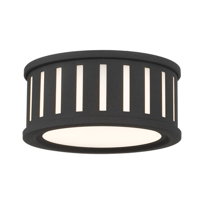 Kendal 2 Light Black Forged Flush Mount Semi Flush Crystorama