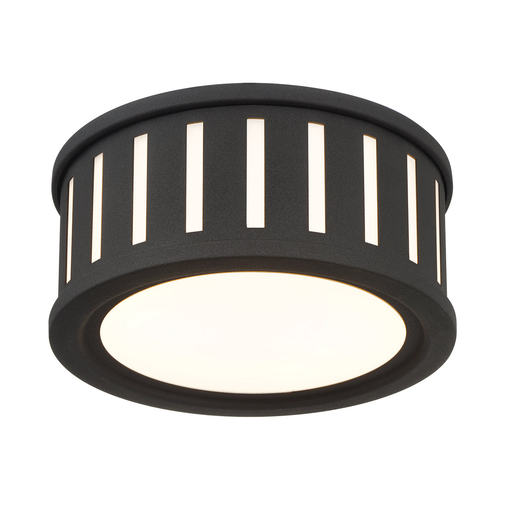 Kendal 2 Light Black Forged Flush Mount Semi Flush Crystorama