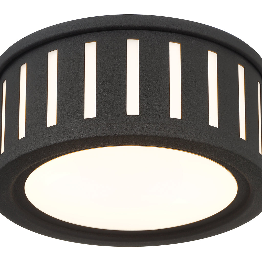 Kendal 2 Light Black Forged Flush Mount Semi Flush Crystorama