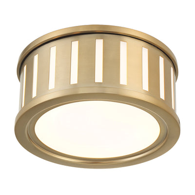 Kendal 2 Light Vibrant Gold Flush Mount Semi Flush Crystorama