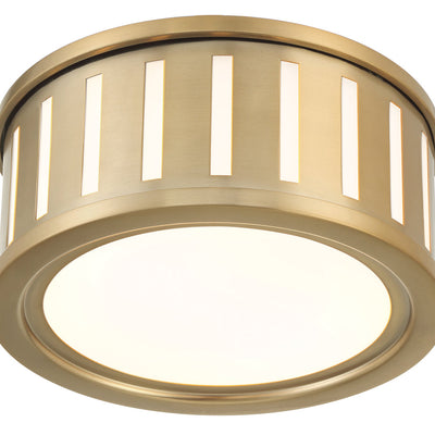 Kendal 2 Light Vibrant Gold Flush Mount Semi Flush Crystorama