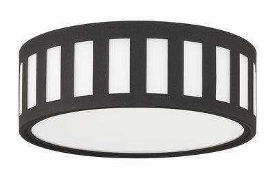 Kendal 3 Light Black Forged Flush Mount Semi Flush Crystorama