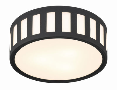 Kendal 3 Light Black Forged Flush Mount Semi Flush Crystorama