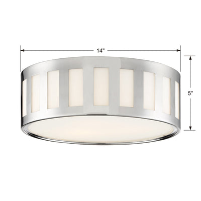 Kendal 3 Light Polished Nickel Flush Mount Semi Flush Crystorama