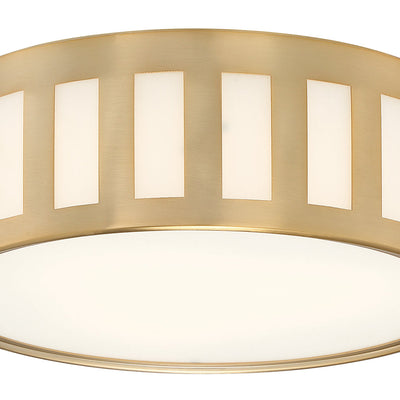 Kendal 3 Light Vibrant Gold Flush Mount Semi Flush Crystorama