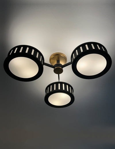 Kendal 6 Light Vibrant Gold + Black Forged Semi Flush Mount Semi Flush Crystorama