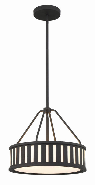 Kendal 3 Light Black Forged Mini Chandelier Chandelier Crystorama