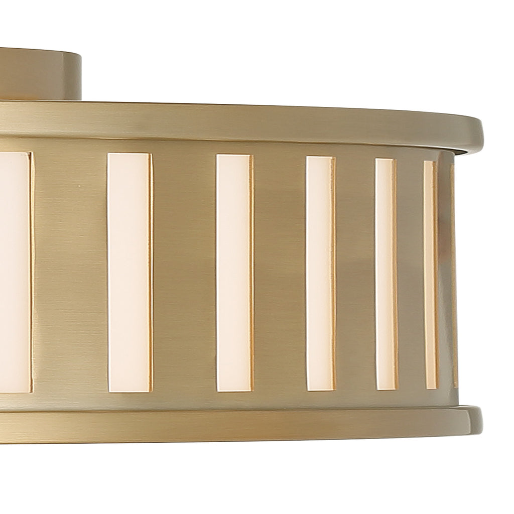 Kendal 4 Light Vibrant Gold Flush Mount Semi Flush Crystorama